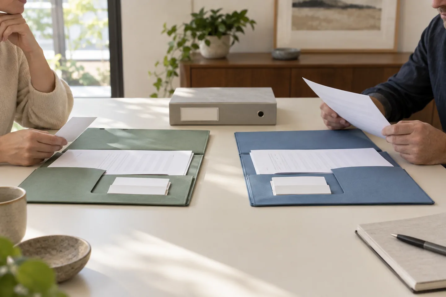 Two equally arranged project folders being compared with the same sample record set.